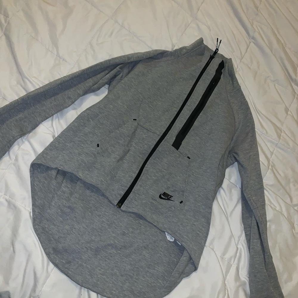 Gray NIKE TECH zip up. Size large.